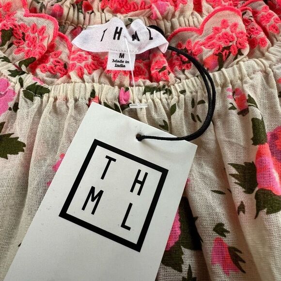 THML Floral Ruffle Blouse - Pink and Cream - Picture 4 of 4